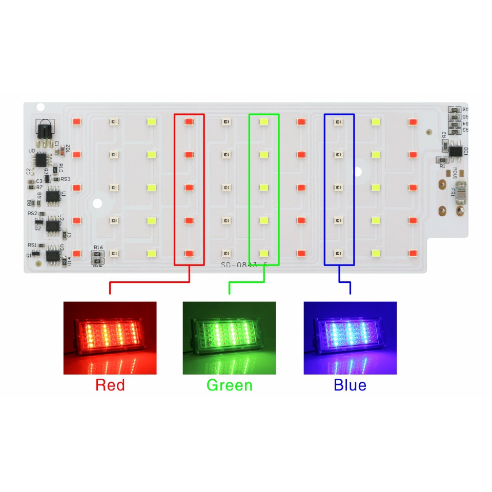 Chip Đèn LED 50W RGB SMD 2835 AC 220V Ánh Sáng Dịu Nhẹ Chuyên Dụng Cho Đèn Đường