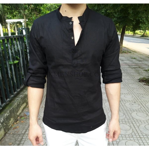 Áo Đũi Nam Cổ V Tay Ngắn Chất Liệu Đũi Mềm Mịn Mát Nhẹ đi biển  Quần đùi nam short Đũi Nam
