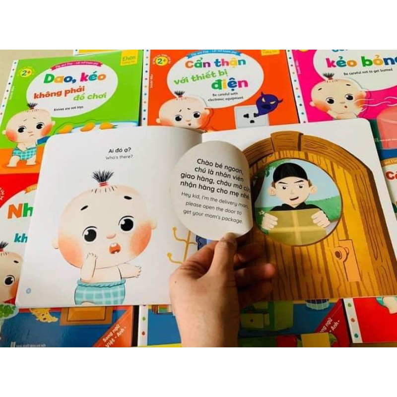 Combo 10 cuốnEhon lật mở- KỹNăng An Toàn Cho Bé (SongNgữ AnhViệt)