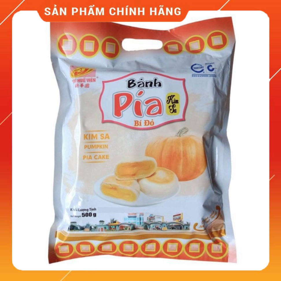 Bánh Pía Kim Sa Bí Đỏ Tân Huê Viên Túi 480g - Gồm 12 Cái Nhỏ Bên Trong [Đặc sản Sóc Trăng]