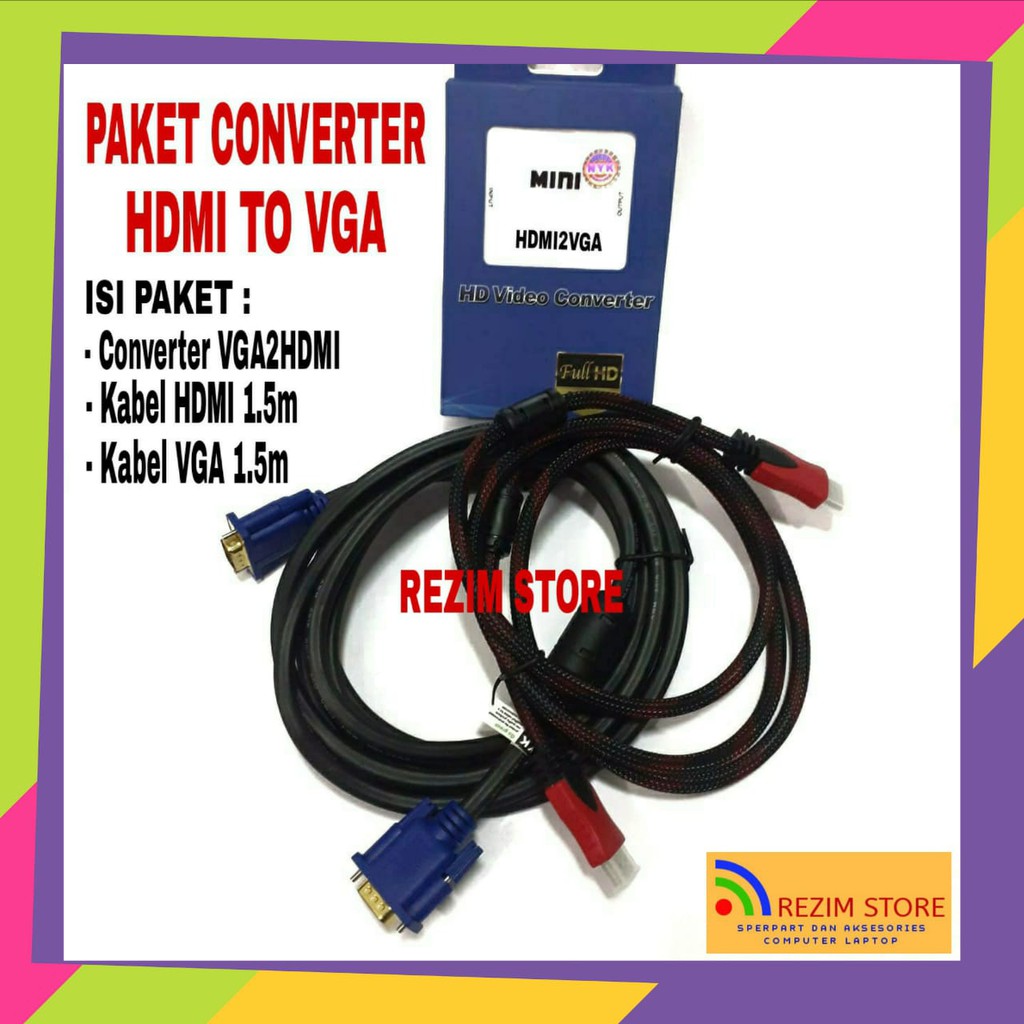 Hộp Chuyển Đổi Hdmi Sang Vga Full Hd 1080p Hdmi2Vga