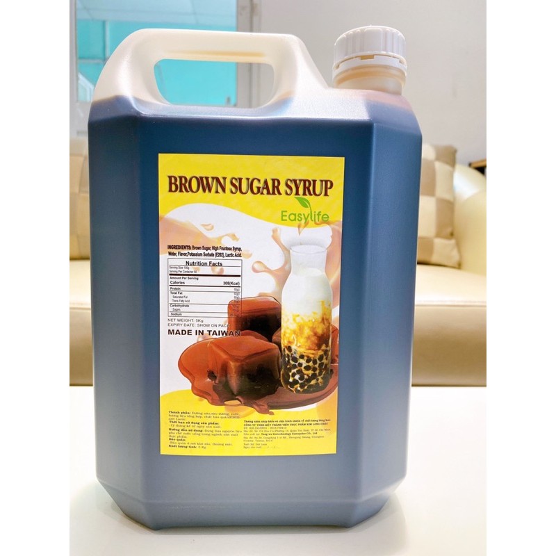 Syrup Đường Đen Đài Loan EasyLife bình 5Lít [TẶNG 1 GÓI TC đường đen ăn liền khi mua 1 Can Sirup]