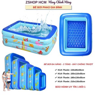 Bể bơi cho bé - bể bơi gia đình 3 tầng đáy chống trượt kích thước 1m3 1m5 1m8 2m1
