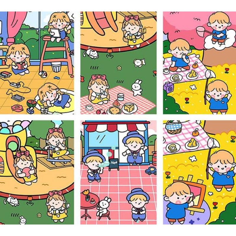 Set tấm thẻ in hình cute, thiệp postcard dán trang trí phòng xinh- quà tặng ý nghĩa