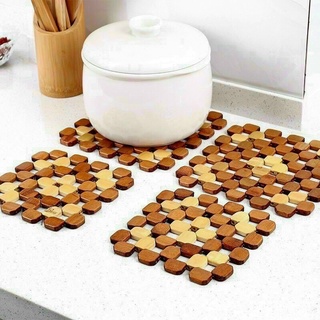 Miếng lót nồi cách nhiệt gỗ trúc,lót bát đĩa nồi chống trơn