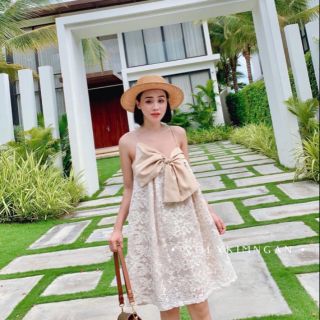 Váy ren thêu phối nơ hot 2020