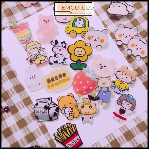Ghim cài áo dễ thương Pin cài áo, balo hình cute, ghim cài áo balo, mũ