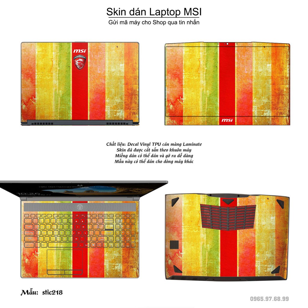 Skin dán Laptop MSI in hình Hoa văn sticker _nhiều mẫu 35 (inbox mã máy cho Shop)