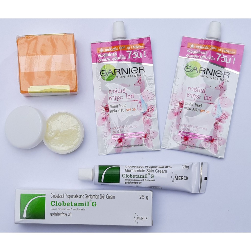 Combo 05 món Kem Garnier giảm Nám mụn lâu năm  Thái Lan