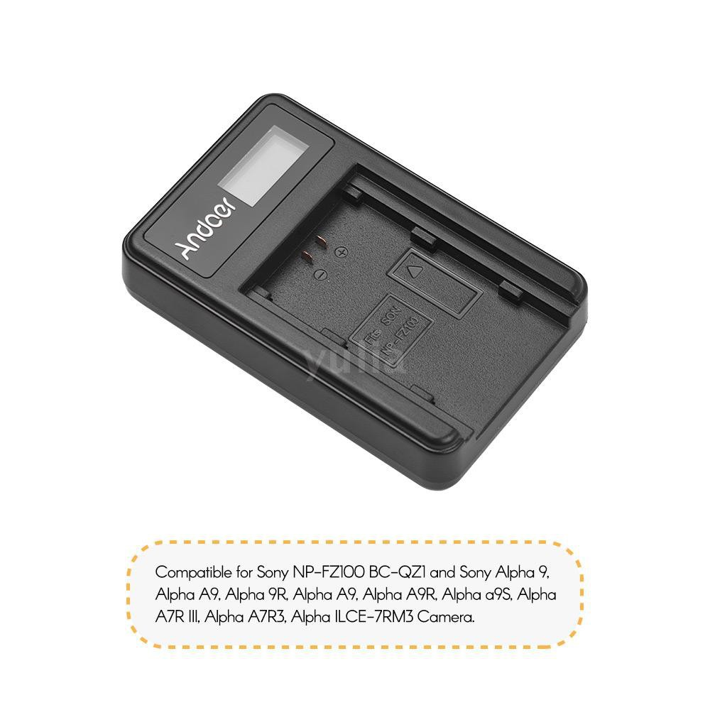 Bộ sạc pin andoer USB dành cho Sony np-fz100 Battery a7iii a7riii