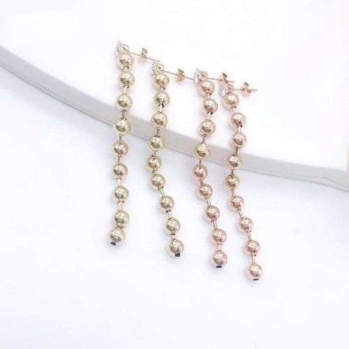 Bông Tai Nữ Chuỗi Bi Dài Titan Ko Đen TT 2906