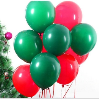 20 bong bóng cao su màu đỏ và màu xanh lá trang trí noel