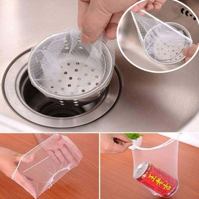 Túi lọc đựng rác thừa giúp bạn loại bỏ rác tiện lợi 100 Túi Lọc Rác Bồn Rửa Chén Bát,