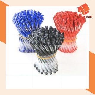 Set 50-100 bút bi nước văn phòng : 3 màu xanh - đỏ - đen