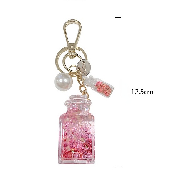 Móc Khóa Hình Chai Nước Hoa Kim Tuyến Lấp Lánh