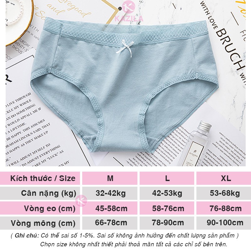 Quần lót nữ cotton đẹp, quần lót một màu mỏng nhẹ và mềm mịn Kazila QLH11