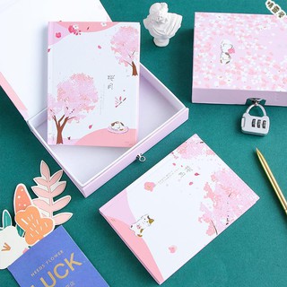 Dễ Thương Sổ Nhật Ký Bìa Cứng Có Khóa Mật Khẩu Họa Tiết Sakura Đáng Yêu Cho Bé Gái