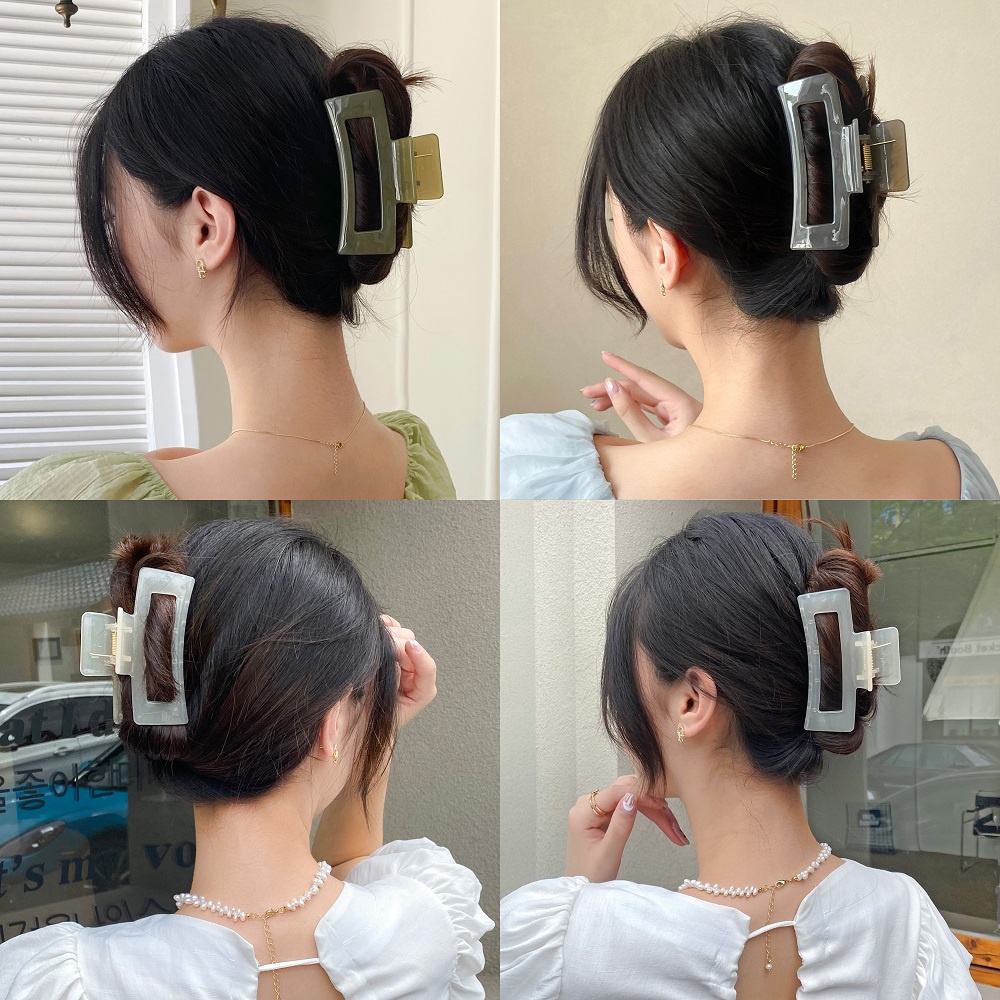 Kẹp tóc càng cua 17KM hình vuông thời trang thanh lịch 12.5cm