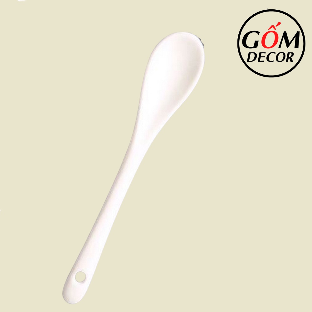 Thìa gốm sứ trắng - thìa pha cafe Bát Tràng chính hãng
