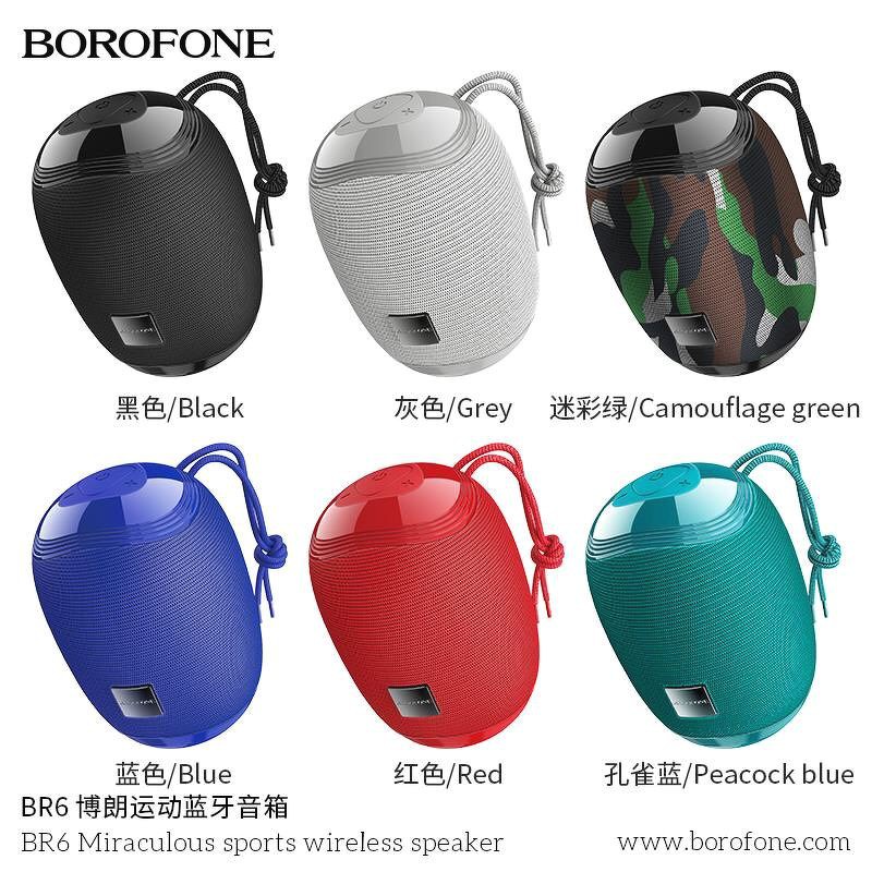 Loa Bluetooth Mini Borofone BR6 Chính Hãng Chống Nước, Có Dây Đeo