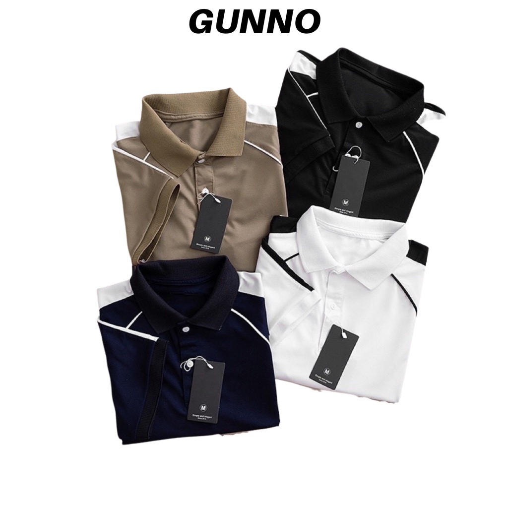 Áo PoLo Nam GUNNO vải CVC cá sấu chuẩn form, sang trọng, hiện đại