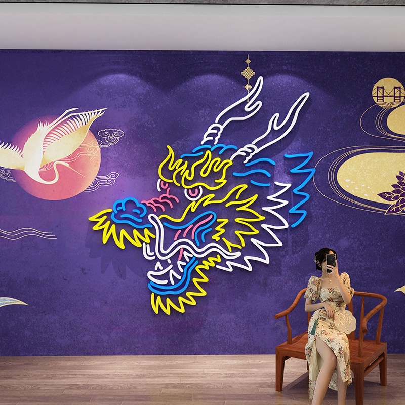 Tranh Mica trang trí Tranh long Trang trí cửa hàng, quán ăn Nhiều Size - EPeBen