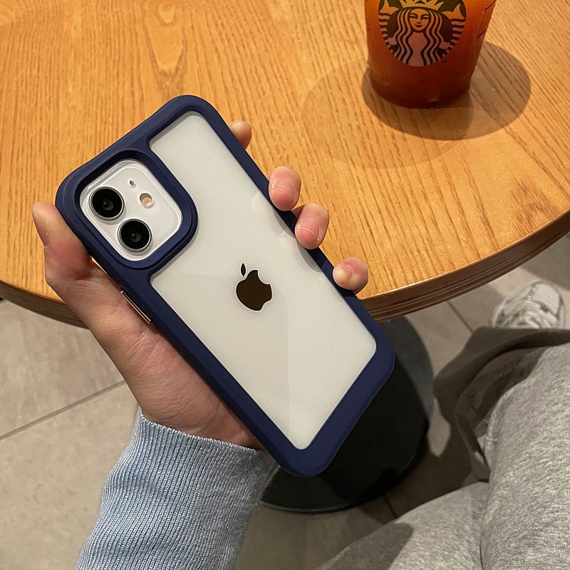 Ốp điện thoại cứng khung viền dẻo trong suốt trong như pha lê chống sốc cho IPHONE 13 12 PRO MAX 11 X XR XS MAX 7 8PLUS | BigBuy360 - bigbuy360.vn