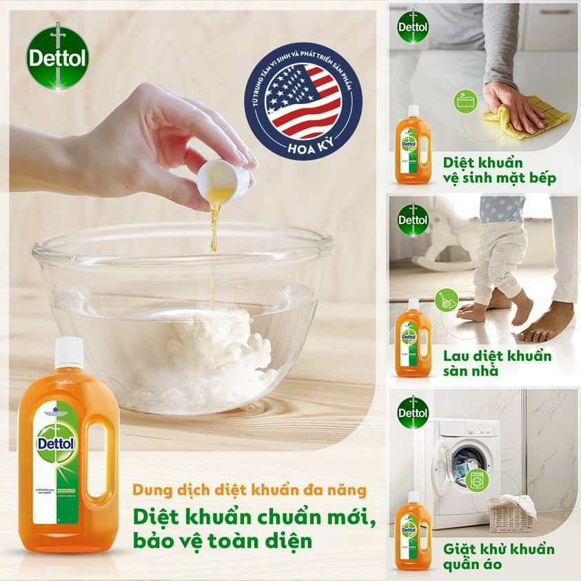 Dung dịch diệt khuẩn đa năng Dettol 250ml - 500ml - 1L