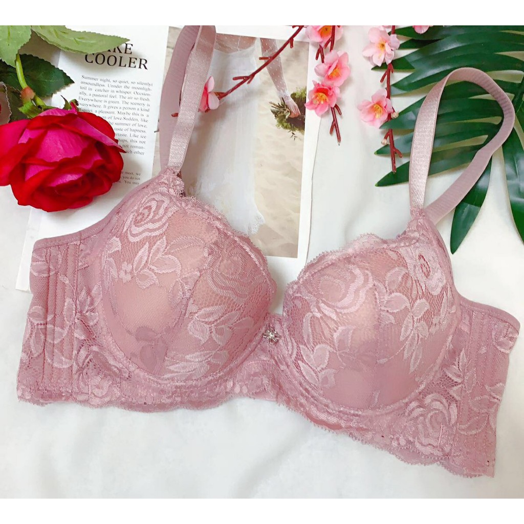 Áo lót nữ  Áo lót big size 101 ren mỏng quả to bản lưng 4 móc cài che mỡ thừa to ngực to.