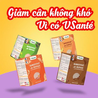 Combo 50 gói (tặng thêm 10 gói) Bữa ăn cân bằng VSanté giảm cân nhanh, hiệu quả - Hàng Pháp [Vị tùy chọn]