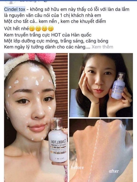 HUYẾT TƯƠNG VÀ KEM TRUYỀN TRẮNG DA CINDELTOX