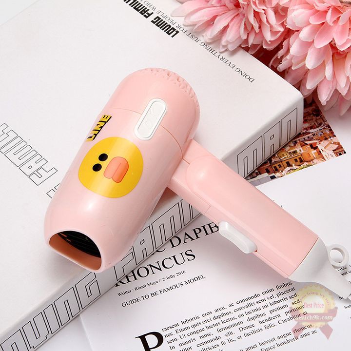 Máy sấy tóc mini cầm tay gấp gọn hình thú 2 chế độ nóng lạnh tiện lợi 220V