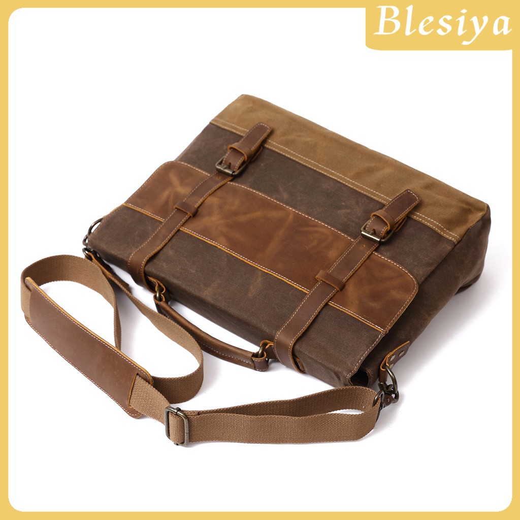 [BLESIYA] Vintage Leather Men Business Travel Laptop Briefcase Messenger Bag Satchel