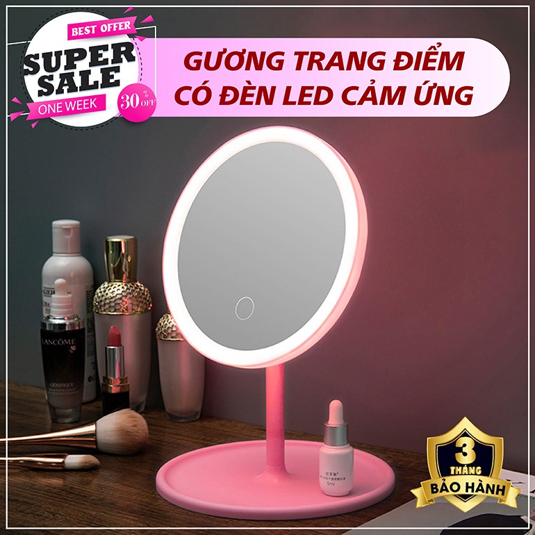 Gương trang điểm có đèn led cảm ứng 3 chế độ sáng NEW 2021 ( RẺ TOÀN QUỐC)