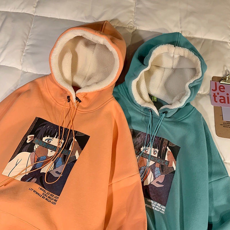 Áo Hoodie Nam Nữ Lông Cừu Kết Hợp Vải Nỉ Cực Ấm Phong Cách Hongkong | BigBuy360 - bigbuy360.vn