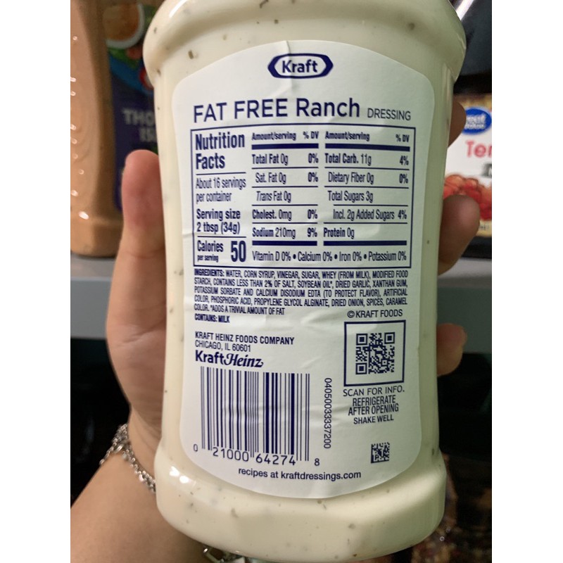 Sốt trộn salad và chấm rau củ , thịt nướng không chất béo Thousand Island của Kraft fat free( eat clean, ăn kiêng)