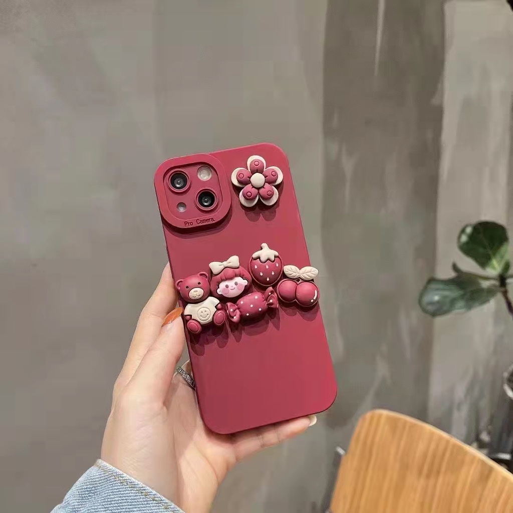 Ốp điện thoại mềm mẫu gấu và bé gái dễ thương thích hợp cho iphone 13 promax X XS XR 11 pro max 12 12 pro 12 pro max