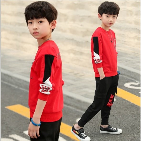 Set quần áo thu đông &quot;STORM&quot; 14-45kg năng động, phong cách Hàn Quốc 2021 cho bé trai. Hàng may kỹ.