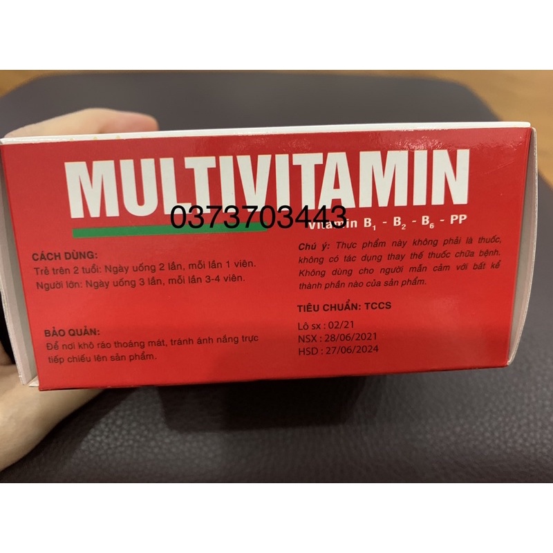 Viên uống MULTIVITAMIN-Bổ sung Vitamin B1, B2, B6, PP
