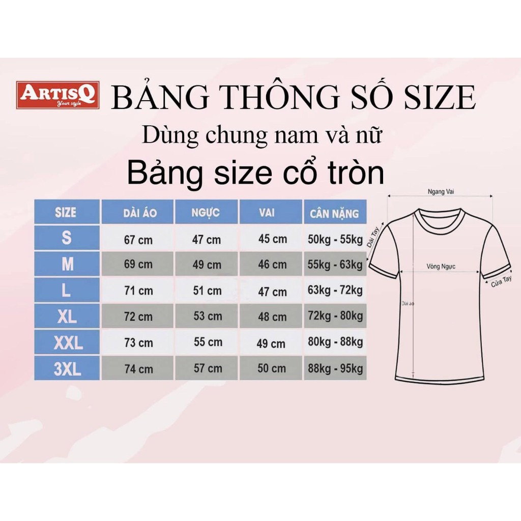 Áo thun cổ tròn cotton 100% trơn ArtisQ Nam Nữ | BigBuy360 - bigbuy360.vn
