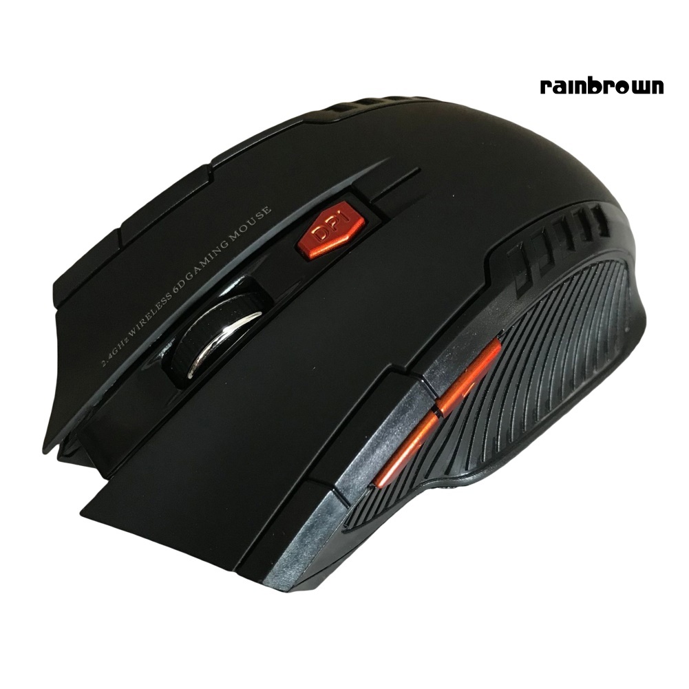 Ergonomic 6 Keys 1600DPI 2.4GHz Wireless Gaming Mouse USB Receiver for PC Laptop /RXDN/