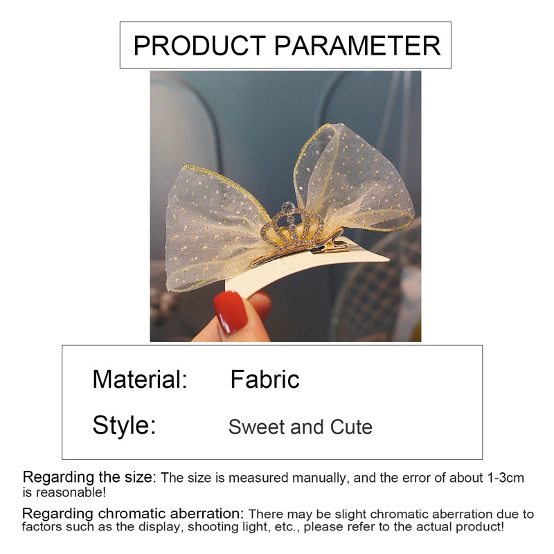 Kẹp Tóc Hình Vương Miện Công Chúa Phối Lưới Dễ Thương Thời Trang Mùa Hè Cho Bé Gái