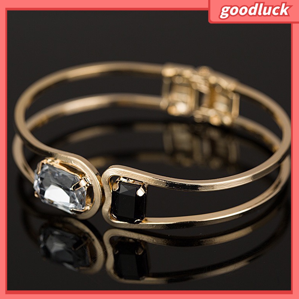 Vòng tay đính đá màu vàng phong cách hiện đại sang trọng cho nữ