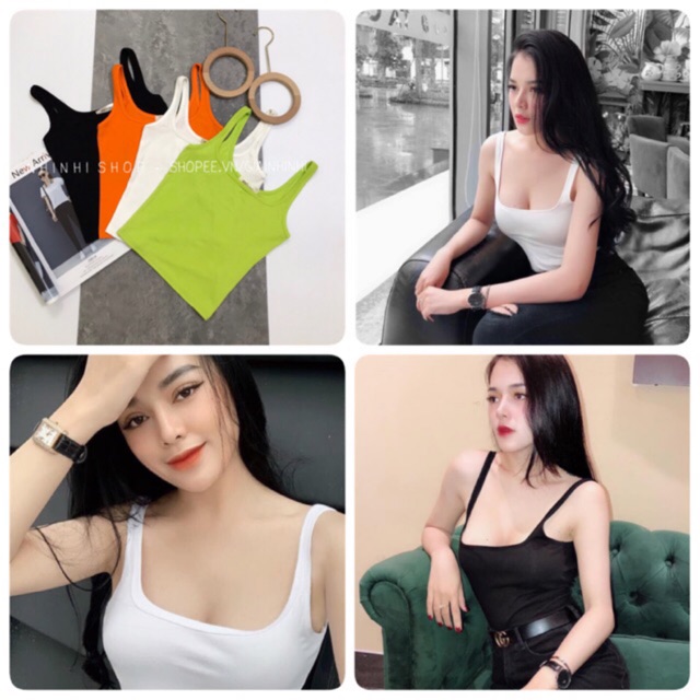 Áo ba lỗ hai dây nhỏ tôn dáng chất đẹp, Áo thun ba lỗ dáng ôm vải cotton co giãn CS0908 - NhiNhi Shop