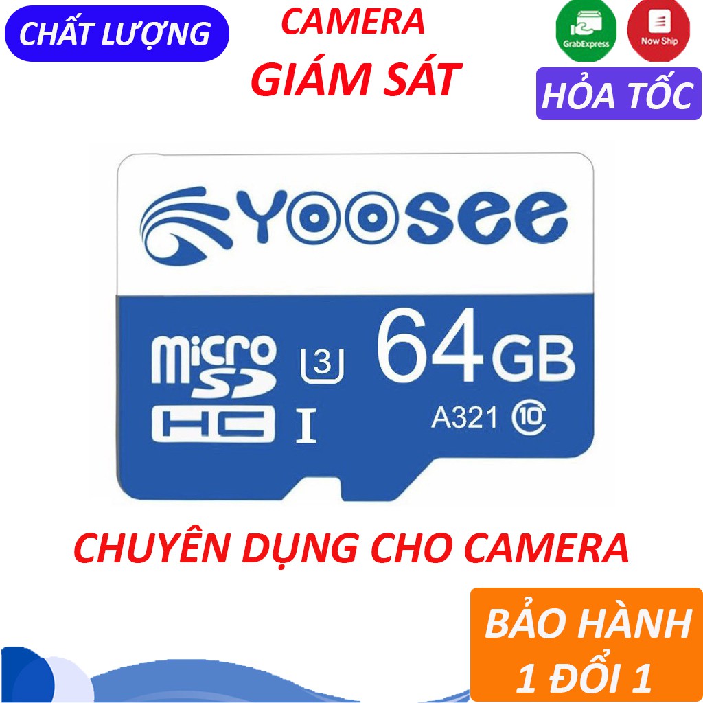 Thẻ nhớ 64GB Yoosee tốc độ cao - Thẻ nhớ chuyên dụng cho Camera IP wifi | BH 12 tháng | WebRaoVat - webraovat.net.vn