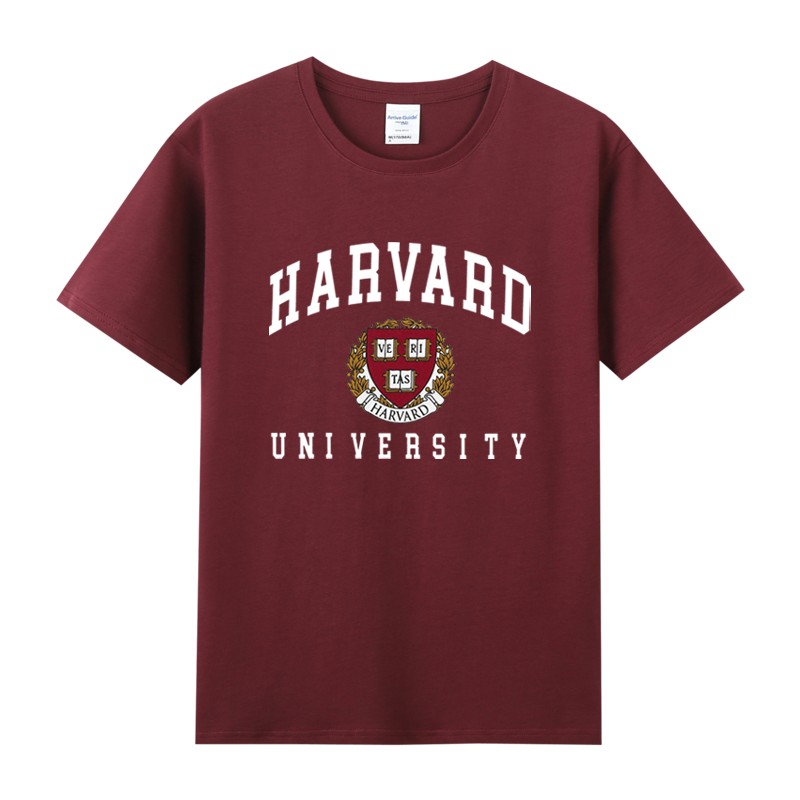 Ncaa American Harvard University Harvard Trường Nổi Tiếng Hàng Hóa In Hình Mùa Hè Cotton Nguyên Chất