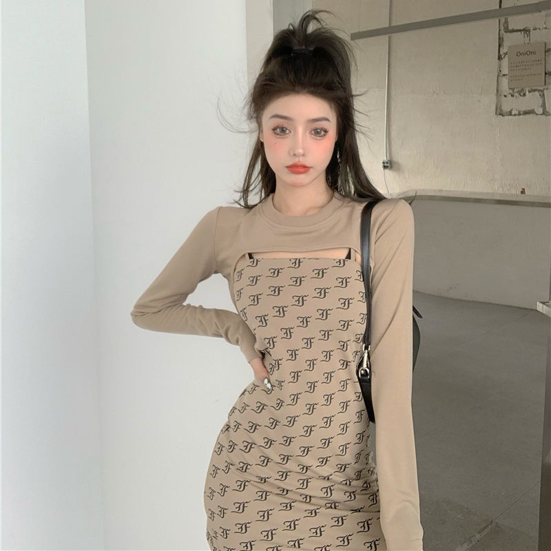 Set Áo Sơ Mi Tay Dài + Đầm Sát Nách Thời Trang Cho Nữ