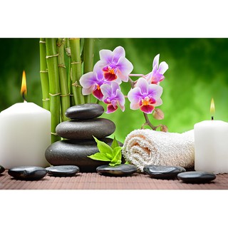 Tranh dán tường 3D đá SPA - phủ kim sa (Kích thước theo yêu cầu)