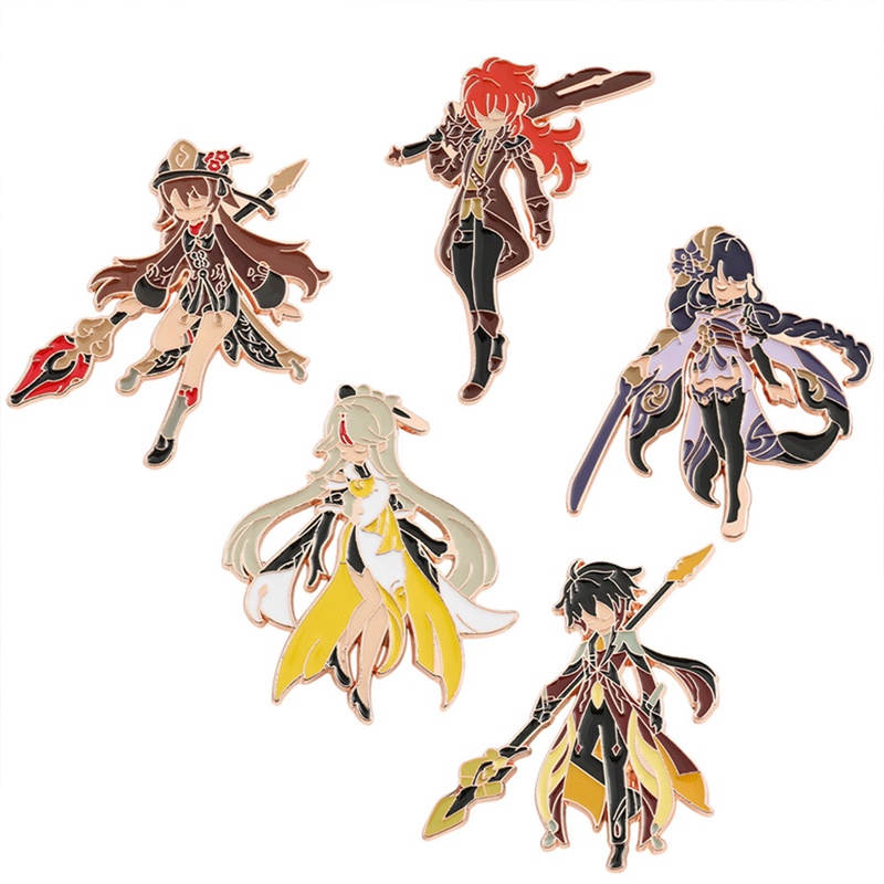 Ghim Cài Áo Hình Đồng Hồ Quả Óc Chó Hoạt Hình Genshin tác Động Từ Trang Trí Quần Áo Cao Cấp