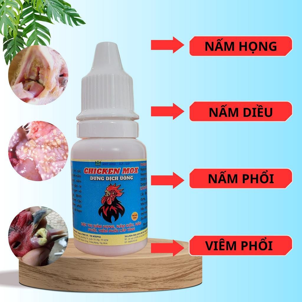 Trị Nấm Họng , Nấm Diều , Nấm Phổi , Viêm Phổi Cấp Tính Cho Gà Siêu Đỉnh Lọ 10ml